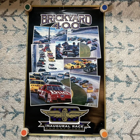 Vintage 1994 Brickyard 400 Nascar Inaugural Poster Indianapolis Speedway 22x36 Cover