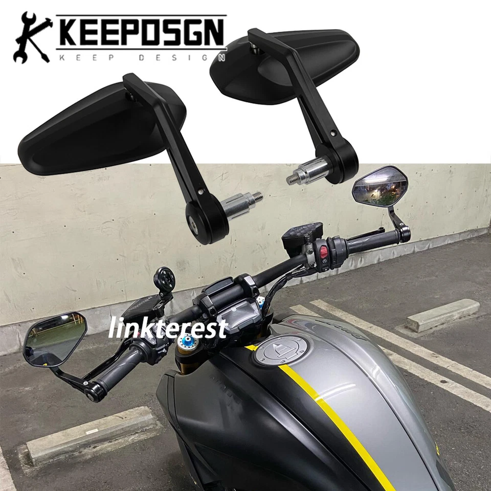 Espejo retrovisor lateral extremo manillar 7/8" para moto Ducati Diavel 1260 s Foto 1 de 4