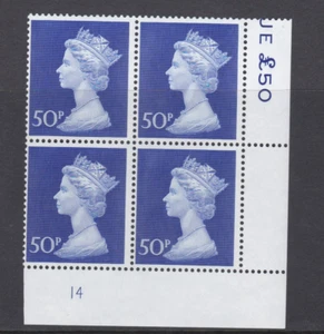 1970 50p Post Office Phosphorized Paper Decimal Machin Cylinder 14 U/M - Bild 1 von 1