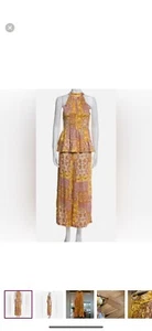 Christian Siriano Women’s Pant Set Shirring Halter Wide Leg NWT #vacation - Picture 1 of 9