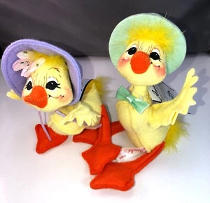 Annalee Doll 5" Spring Boy Duck #151004 & 5" Spring Girl Duck #150504 Easter    - Picture 1 of 11