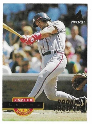 1994 Pinnacle Baseball Javier Lopez Rookie Prospect Card #239 Atlanta Braves - Image 1 of 2