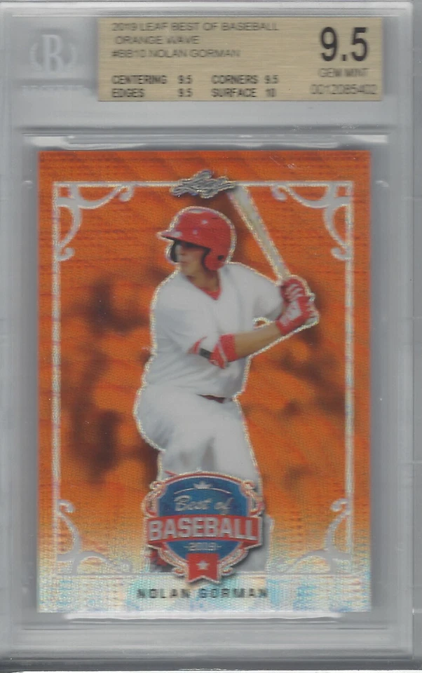 NOLAN GORMAN 2019 LEAF BEST OF BASEBALL ORANGE WAVE 3/3 #BB-10 BGS 9.5 - Image 1 of 1