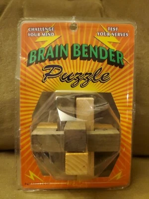 Wood Puzzle Mind Test Challenge Game Brain Bender  Fun or Gift  - Image 1 of 3