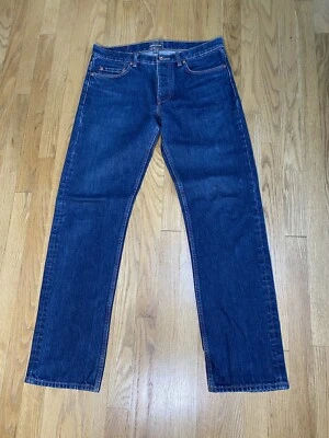 Pantalones de mezclilla japoneses premium Club Monaco para hombre talla 31x32 azul índigo botón mosca Foto 1 de 4