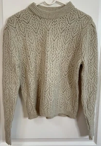 ASOS Women’s Size 4 Cable Knit Sweater Beige Ivory - Picture 1 of 12