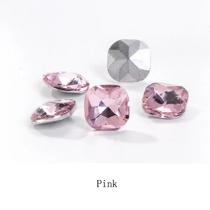 100pcs Glass Crystal Rhinestone Color Fat square Withcford Strass Jewels stones - Picture 1 of 26