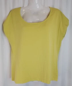 Jones New York Women's Top Blouse Silk Blend Size Medium Chartreuse Cap Sleeves - Picture 1 of 5