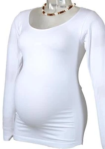 Maternity Long Sleeve T Shirt - White - Picture 1 of 2