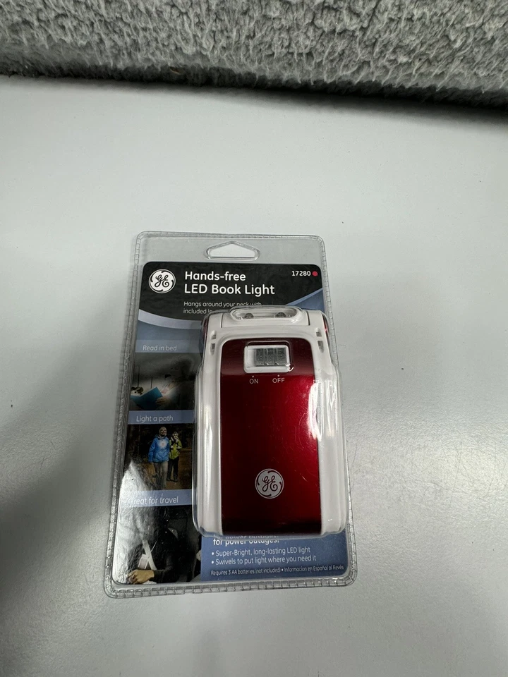 GE -Hands Free LED Book Reading Light Red  #17280  NEW — 第 1/4 张图片
