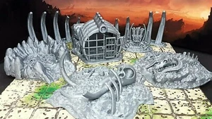 Boneyard Wasteland Scatter Terrain 28mm Scale Dungeons & Dragons Miniature Model - Picture 1 of 10