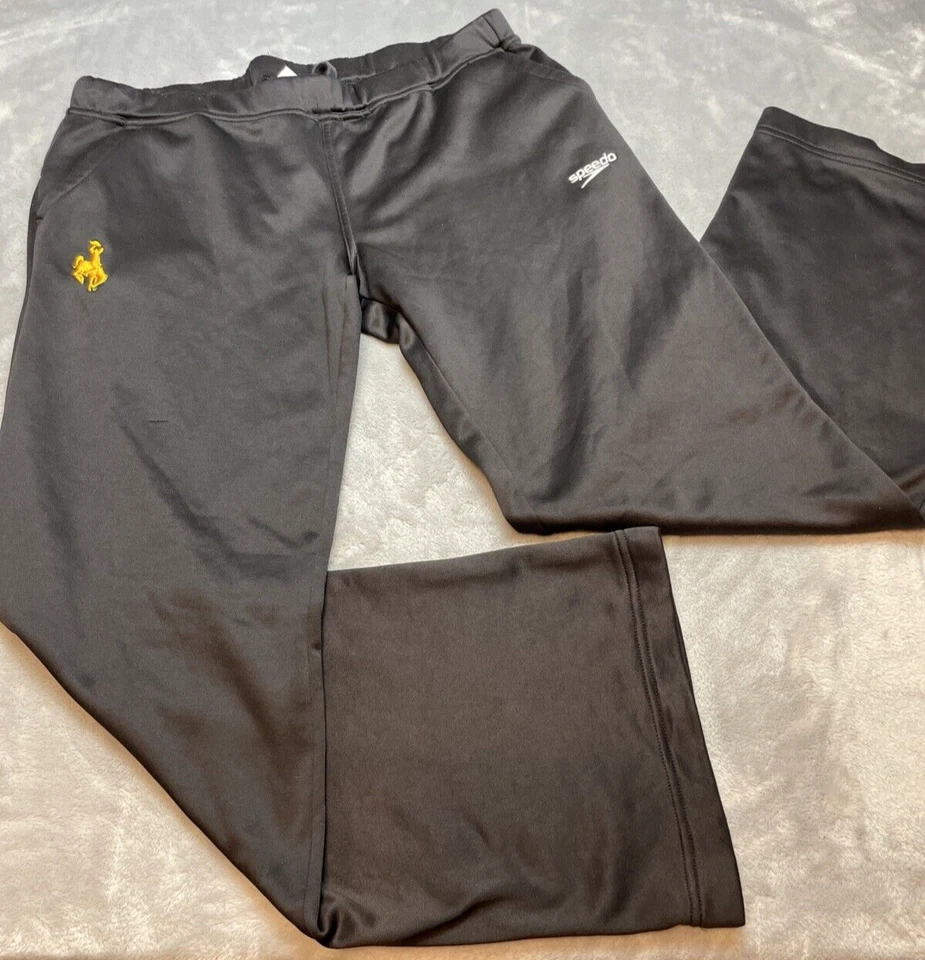Vintage UW Wyoming Cowboys Athletic Sweatpants Womens S Black Low Rise Speedo - Image 1 of 4