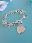 Tiffany & Co. Return to Tiffany Heart Tag 7 in Chain Bracelet 925 Sterling...