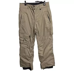 Columbia Pants Mens M Khaki Tan Snowboard Ski Snow Waterproof Fleece Lined - Picture 1 of 13