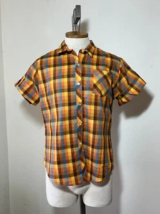 Vintage 60s Plaid Shirt Size S 16 Oak Hill Button Up Short Sleeve - Picture 1 of 7