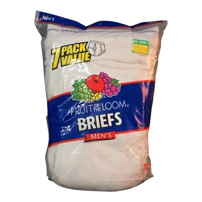 Fruit Of The Loom MEN'S Briefs 7 Pack SIZE 3XL 50-52 Inches 2005 VINTAGE New - Image 1 of 4