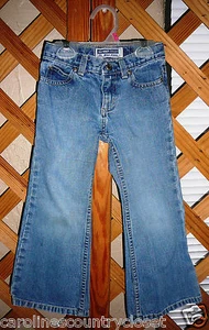 OLD NAVY JEANS~Blue Denim~Flare Leg~Adjustable Waist Tabs~Girls Size 4 - Picture 1 of 2