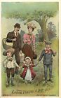 Embossed Labor Day Postcard Lounsbury Happy Family on Day Off Picnic 2046-3
