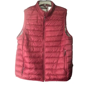 $100 Club Room Men's BURGUNDY Full-Zip Down Packable Vest Coat Jacket Size L - Picture 1 of 2