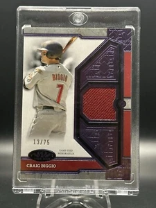 2024 TOPPS TIER ONE CRAIG BIGGIO SINGLE RELIC PURPLE FOIL ASTROS GAME USED 13/75 - Picture 1 of 6