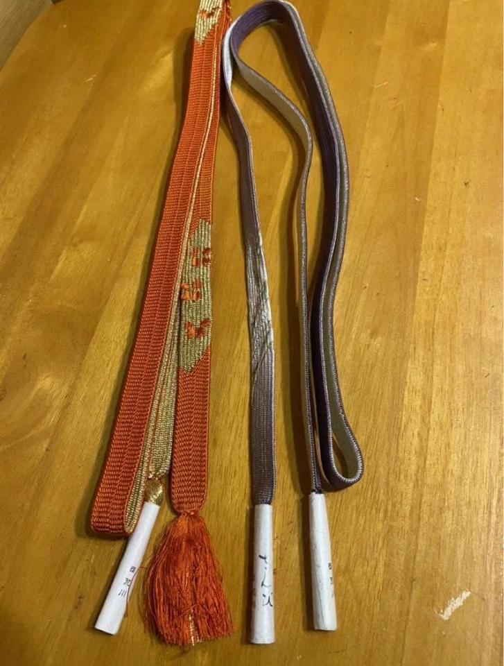 ¡Nuevo! Obi-jime hecho en Japón, Kyoto, seda pura, sanbi, juego de 2, trenzado Foto 1 de 3