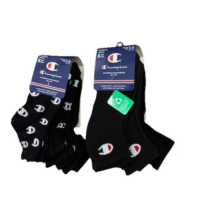 Pack de 6 calcetines tobilleros acolchados gruesos negros Champion para mujer - talla (5-9) Foto 1 de 4