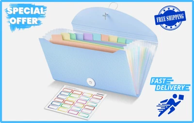 Organizador de recibos, carpeta de archivos acordeón de 13 bolsillos con etiquetas para facturas y cupones Foto 1 de 4