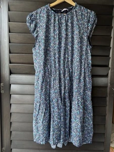 Kirundo Women's XXL Navy Blue Floral Dress Short Sleeve  - Picture 1 of 9