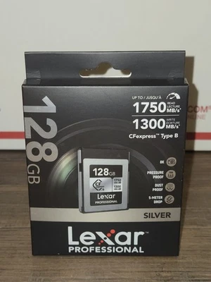 Sealed! Lexar 128GB Professional CFexpress Type B Silver Series 128GB  1750 MB/s - Image 1 of 4