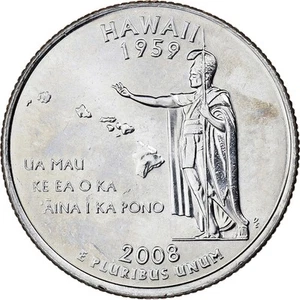 [#396658] United States, Quarter, Quarter Dollar, 2008, Denver, Hawaii 1959, Cop - Picture 1 of 2