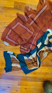 Vintage Neu ohne Etikett Damen Paket 2 Calvin Klein Made Japan langer Seidentuch braun & grün - Bild 1 von 5