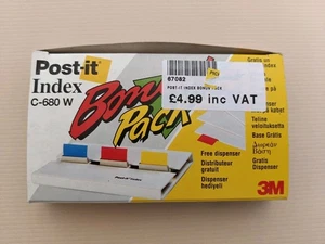 Vintage Post It Index Tabs Flags Pack Dispenser C-680 W x 150 90s Box Original - Picture 1 of 6