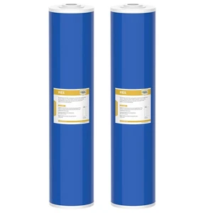 2 Pack 20" x 4.5" Water Softening Filter Big Blue Whole House Ion Exchange Resin - Picture 1 of 7