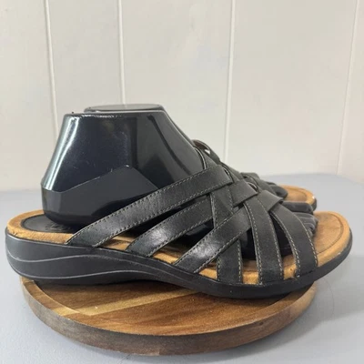 Ariat Women's Black Leather Criss Cross Straps Slip On Sandals US 9.5 B - Image 1 of 4