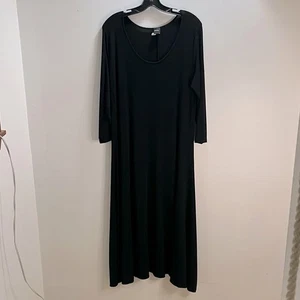 Comfy USA Size Large Black 3/4 Sleeve Women’s Maxi Dress Super Soft - Picture 1 of 5