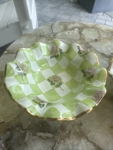 Mackenzie Childs Green Sweet Pea Fluted 5.75” Bowl Small Excellent Preowned Cond - Picture 1 of 6