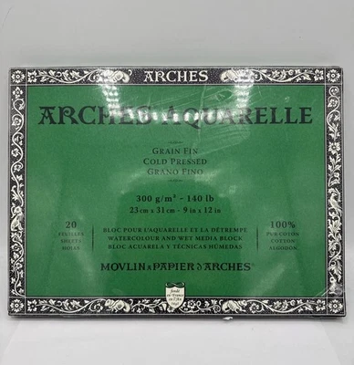 Papel Acuarela Arcos Acuarela ¡¡LEER!! Prensado en frío 9" x 12” 20 hojas 300 g Foto 1 de 4