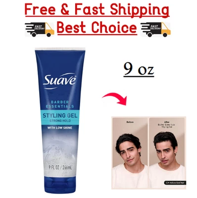 Suave+ Hair Gel Strong Hold and Low Shine For Men Barber Essentials Styling,9 oz - Image 1 of 4