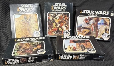 LOT of 5 - Vintage 1977 STAR WARS  140 - 500 piece PUZZLES - Kenner - Image 1 of 4