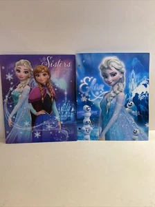 Menge 2 Disney Frozen Kunststoff Ordner Tasche Portfolio 3-Loch Stanze für Mappe - Bild 1 von 7