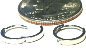 14kt Solid White Gold Small 2MM X 11MM Huggie Earrings -FREE SHIPPING! - Picture 1 of 4