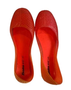 Bata Ladies Slip On Flats Shoes Orange Yellow Breathable Size UK 5 - Imagen 1 de 10