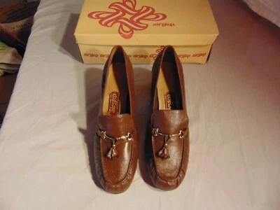 Zapatos de Tacón Air Step Vintage Marrón Cuero Suave Talla 8 C  Foto 1 de 4