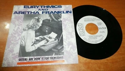 EURYTHMICS & ARETHA FRANKLIN Sisters are doin it 7" SPANISH PROMO SINGLE VINYL - Image 1 of 2