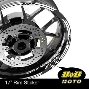 17" Rim White Wheel Decals Stickers For STREET TRIPLE 675 R 07-18 16 17 - Foto 1 di 21
