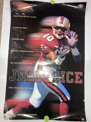Jerry Rice Who’s Counting TD 1997 San Francisco 49ers NFL Costacos 23x35 POSTER - Image 1 of 4