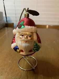 Vintage Christborn Santa Claus Glass Christmas Ornament Germany with Tag - Picture 1 of 5