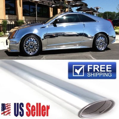 72"x60" Chrome/Silver Vinyl Wrap Protector Film DIY Sticker "AIR BUBBLE FREE" - Image 1 of 4