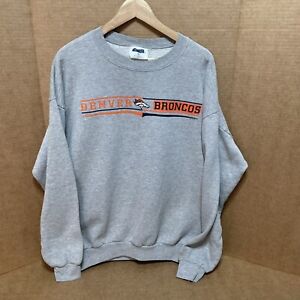Vintage Denver Broncos Crewneck Sweatshirt, XL, Grey, CSA/Nutmeg Mills, 