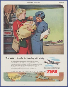 Vintage 1952 TWA Trans World Airlines Aviation Travel Ephemera 1950's Print Ad - Bild 1 von 1